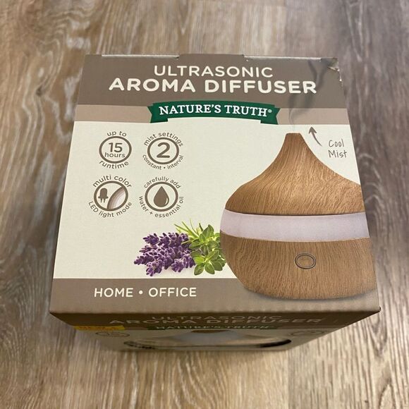 Nature's Truth Ultra-sonic Aromatherapy Wood Aroma Diffuser NEW in Box - Picture 1 of 7